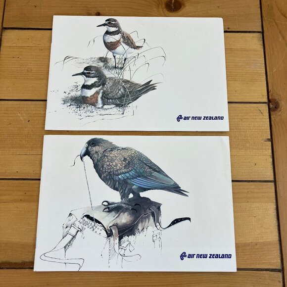 Air New Zealand Bird Artwork Airline Meal Menus Vintage 1970s Frameable Set of 3 - Picture 4 of 6